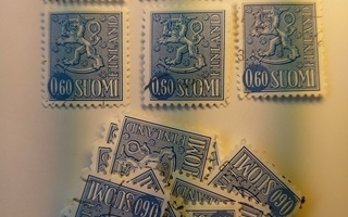 Malli 1963 Leijona sininen postimerkki 0,60 markka
