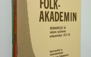 Svenska folkakademin : Redogörelser för 1970 - 1978