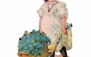 L&B 31877 / Viktoriaanisen ajan tyttö, lemmikkikärry 1900-l.