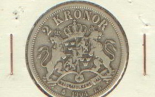 Ruotsi 2 kr 1904 Ag