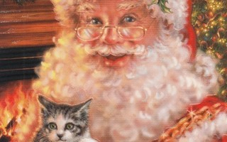 Dona Gelsinger: Joulupukki  ja kissa (kohop.kortti)
