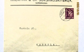 1933 Sorsakoski Hackman & Co liikekuori
