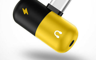 USB C Mini Kapseli 2in1 3,5mm Audioadapteri/Latausadapteri