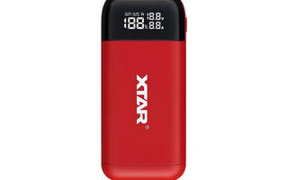 XTAR PB2S punainen akkulaturi / virtapankki Li-i