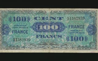 Ranska 100 Francs 1944, P118 VF