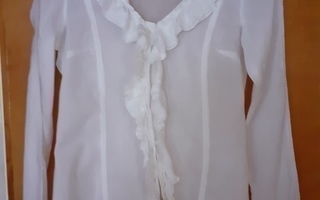 Käyttämätön valkoinen paitapusero