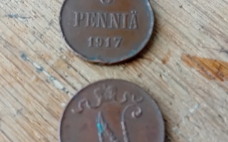 2 kpl 5 penniä 1917