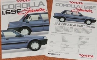 1987 Toyota Corolla 1.6 SE Sprinter esite - suom - KUIN UUSI