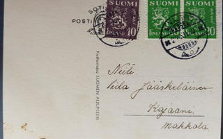 Sotilaspostikortti kulk. 1940, Alvajärvi, Helga Sjöstedt