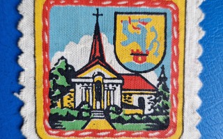 Jacobstad Pietarsaari vintage kangasmerkki