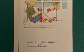 Vanha onnittelukortti v. 1928