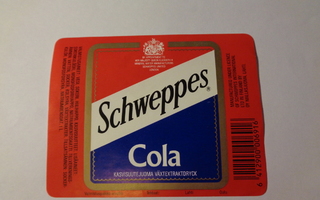 Etiketti - Schweppes Cola 1 L, Oy Mallasjuoma