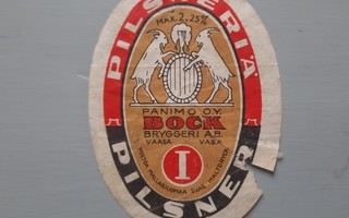 Etiketti olut Pilsneri I, bock Vaasa