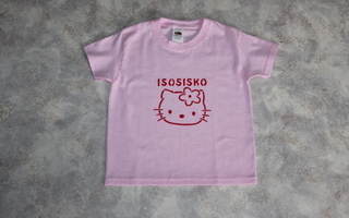 Kissa Kasvo t-paita ISOSISKO teksti 92cm, 104cm