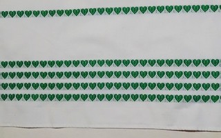 Retroverho  - 190 cm x 43 cm vihreä sydänkuosi