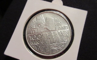 Juhlaraha 100 Mk. 1998 Alvar Aalto. 925 hopeaa