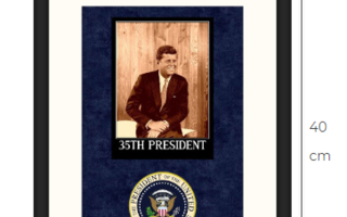 Uusi John F. Kennedy taulu kehystetty