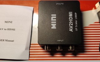 Uusi ja käyttämätön Minikomposiitti-AV CVBS - HDMI -adapteri