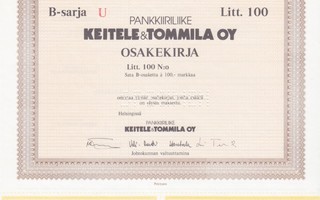 1987 Keitele & Tommila Oy spec, Helsinki pörssi osakekirja