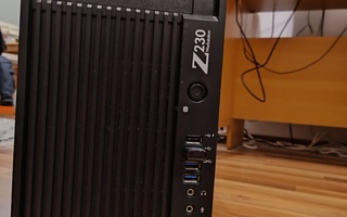 HP-Z230-Xeon tietokone,näyttö sekä kaiutinjärjestelmä