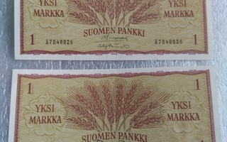 Yksi markka 1963 (2 KPL)