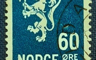 Norja 1937-38  Leijonamerkki tummansininen  60 ö  o