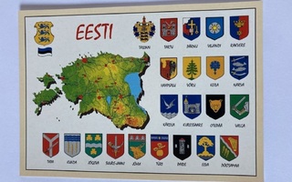 Kortti Eesti Viro maakunnat vaakunat