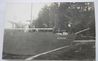 VANHA Valokuva Laiva Eufrosiina Mikä Paikkakunta? 1920-l