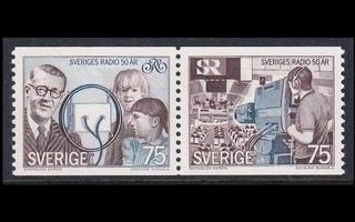 Ruotsi 889-90p ** Yleisradio 50v (1974)
