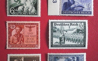 Saksa Valtakunta postimerkit 6 kpl