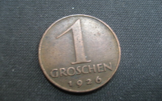 Itävalta  1 Grochen   1926  KM # 2836  Pronssi