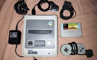 SNES konsoli + Peli