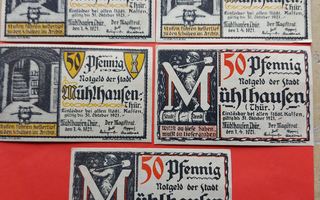 Saksa 5 seteliä 1921 Muhlhausen