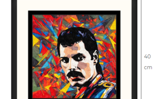 Uusi Freddie Mercury Queen taulu 40 cm x 40 cm kehyksineen
