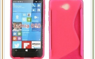 Lumia 650 - Pinkki TPU-kuori & suojakalvo #20803