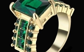 78 .. 14K Kulta Duble Emerald Crystal.. Sormus