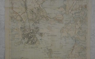 Helsinki, keskusta, kartta v. 1933, 1:20 000