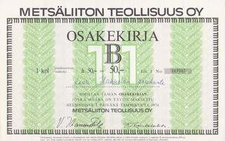 OKK 1974 Metsäliiton Teollisuus Oy, Helsinki pörssi