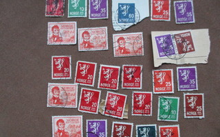 Vanhoja postimerkkejä Norja