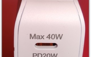 40W kaksois-USB-C PD -pikalaturi + Toocki 1m kaapeli #28874