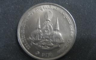 Thaimaa  1 Baht  1996  Y # 330    cu.n   50 vuotta Reign Ram
