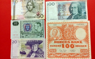 Norja 100 Kroner 1958 ja Ruotsi ..... (KD13)