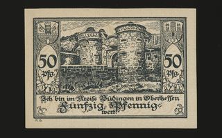 Saksa Notgeld 50 Pfennig, Büdingen 1.11.1918