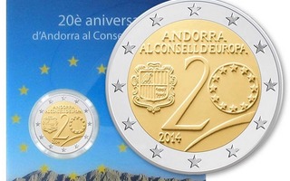 ** ANDORRA 2€ 2014 Council of Europe kortissa **