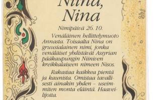 kortti ** Etunimi Niina Nina Olli Pauli Pirkko Rauni