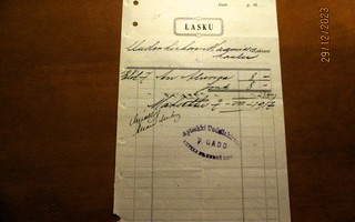 1917 Uusikirkko Apteekki lasku