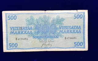 500 markkaa 1956 v.