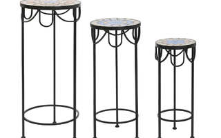 Set of 3 tables DKD Home Decor Sininen Keraminen