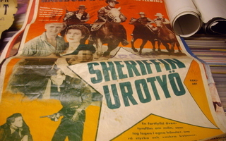 Vanha elokuvajuliste : Sheriffin urotyö ( Randolph Scott )