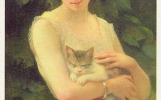 Charles Landelle: Tyttö ja kissa